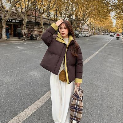 Parka Caldo Ispessito Autunno Inverno Donna Casual Monocolore Largo Giubbotti Corti Capispalla