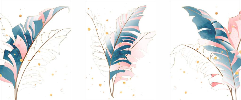 Set of Posters - Colorful Boho Feathers PLN033