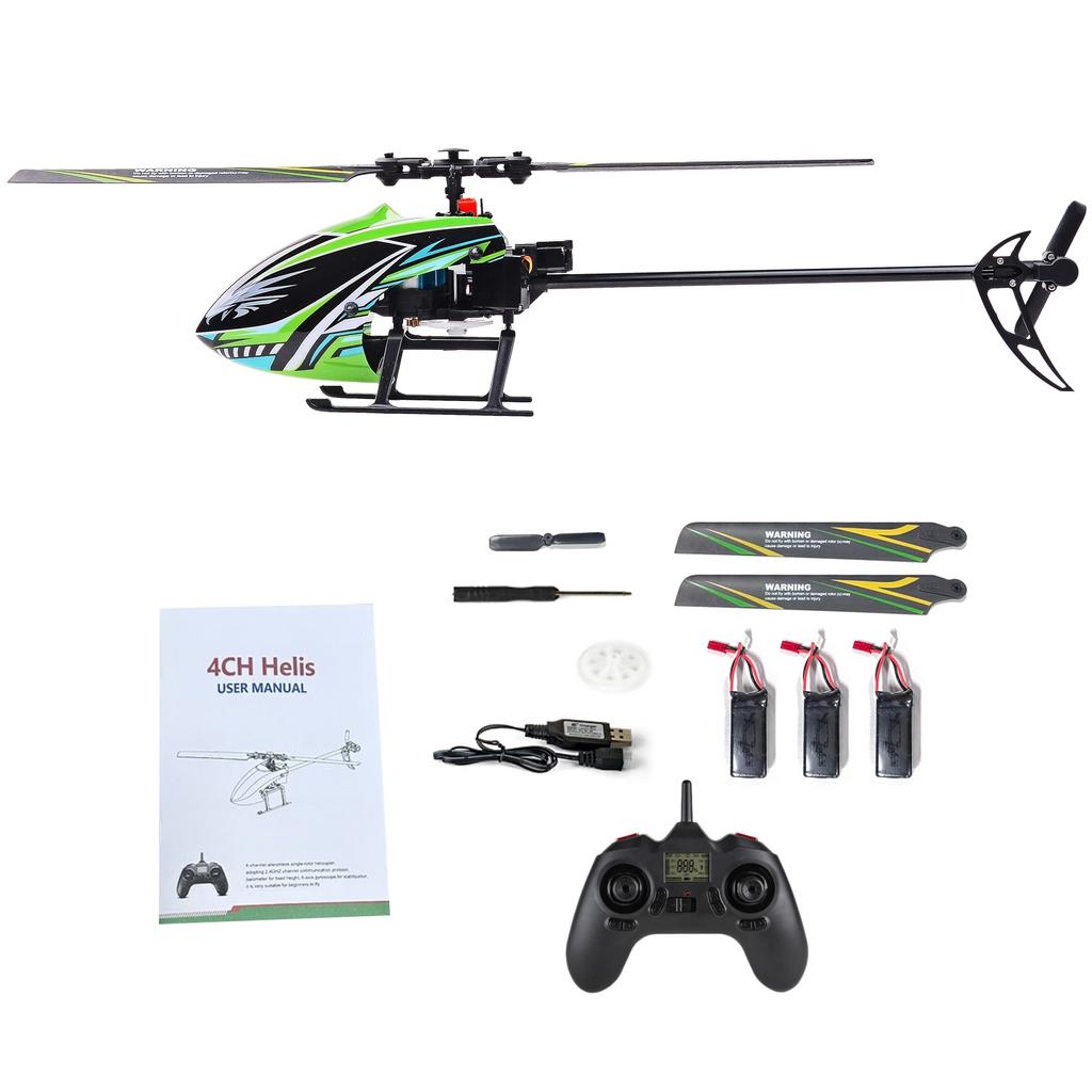 2.4Ghz Remote Control Helicopter 4CH No Ailerons Plane Auto Hover 6 Axis Gyroscope Stabilization 360 Degrees Roll One