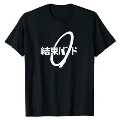 Japanese Fashion Graphic Tee Tops Letters Printed Aesthetic Clothes Tie Kanji Hiragana Kessoku Band Rocker Band T-Shirt