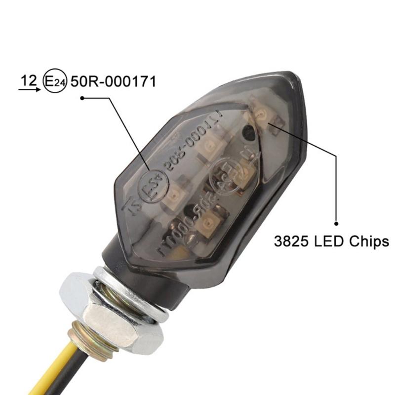Upgrades Bright LED Motorcycle Indicator Lights 12V Universal Fit Weatherproof ABS Housing for Cruiser Sports Bikes