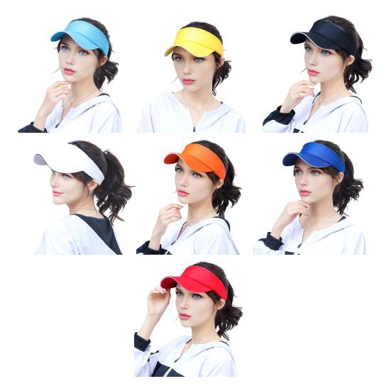 Sun Hat Topless Design Wide Brim UV Protection Elastic Fit Exercise Hat Adjustable Headband Outdoor Sports Hat