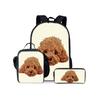 Set Tre Pezzi con Motivo Rottweiler Zainetti per Ragazzo e Ragazza Migliori Regali Cartone Animato 2D Borsa Scolastica per Bambini