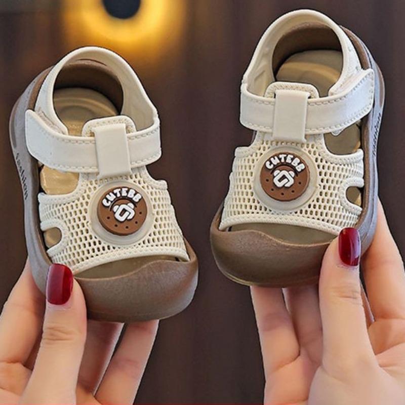 

Кроссовки, детские сандалии, летняя детская обувь с противоскользящим покрытием, мягкие дышащие накладки на носки для мальчиков и девочек 18 коричневый