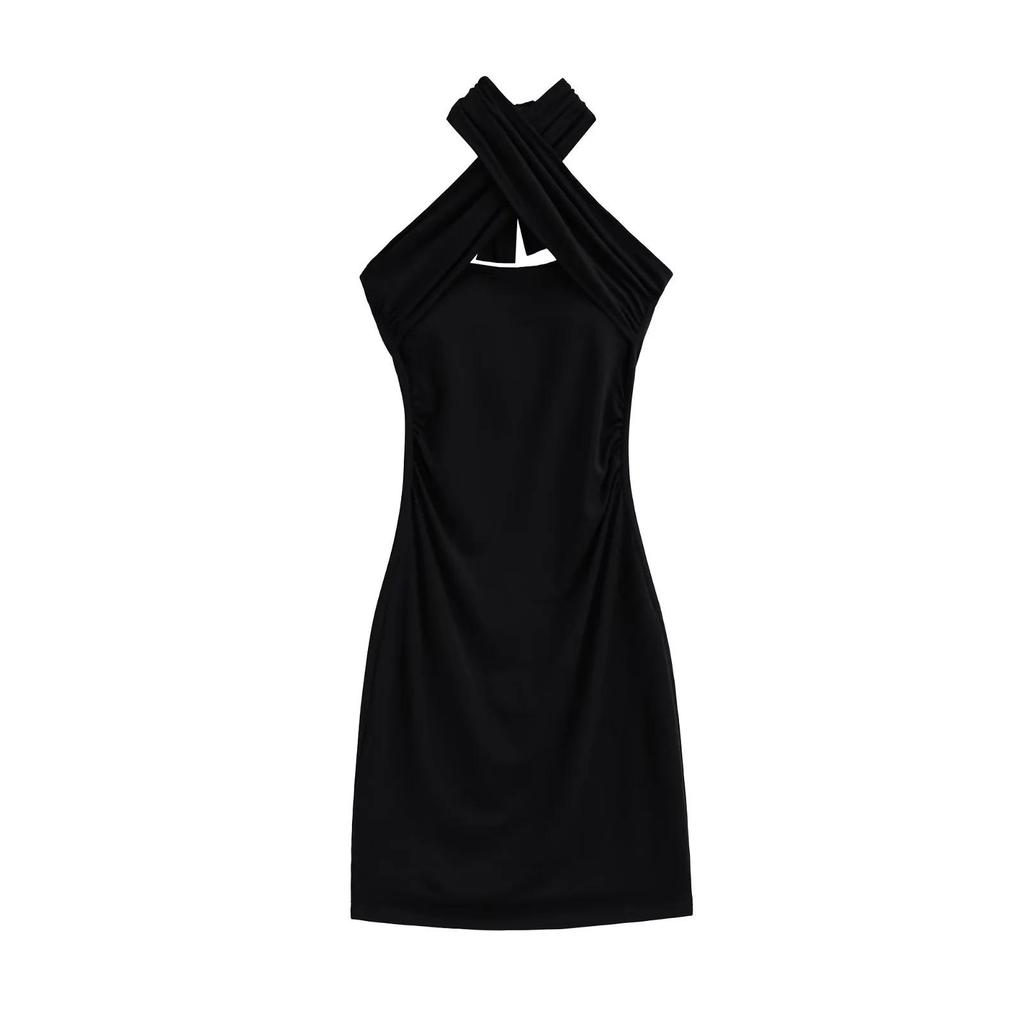 Scharfes Mädchen Träger-Rückenfreies Schlankmachendes Kurzes Kleid – Hochwertiges Taillenbetontes, Hüftbetontes Design für Damen