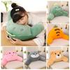 Arm Support Bed Pillow Cute Plush Throw Cushion for Sofa or Chair Waist Protector Backrest Pillow for Office Nap and Home Decor