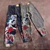 Heren Oversized Y2K Harajuku Punk Denim Jeans Met Retro Borduurwerk Losse Pasvorm Rechte Pijp Casual Broek