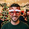 Glitter Christmas Glasses Glasses, Holiday Party Frames, Santa Hat 3D Tree Snowman Bear Funny Eyeglasses for Favors Kids And Adult