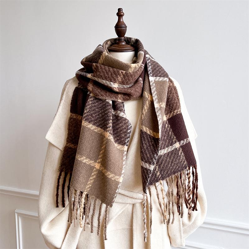 Luxury Brand Classic England Style Women Scarf Fashion Stripe Plaid Scarves Tassel Shawls Pashmina Lady Wrap Poncho Stoles