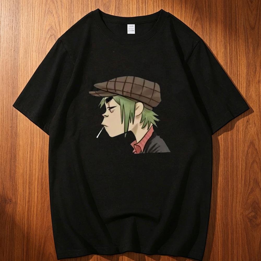 Gorillaz cotton tshirt teen Graphic korean clothes harajuku Gothic top tees Graphic Yk graphic Digital korean clothes Punk