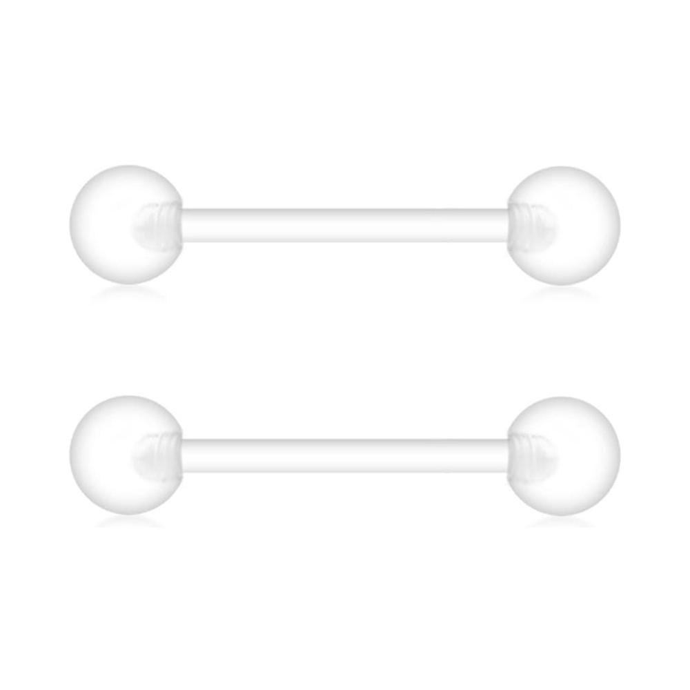 2-10 SZTUK 14G 16G Kolczyk Barbell Piercing Brwi Utrzymywacz Biżuteria Pierścień Języka Bioflex Plastikowy Przezroczysty Pierścień do Wargi Pępka Chrząstki 6-38mm