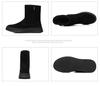 Men's Trendy Suede Cowhide Snow Boots: Warm High-Top Casual Cotton, Fashionable, Versatile Slip-On with Side Zipper