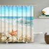 Plant Sunflower Palm Cactus Seaside Scenic Flower Frabic Waterproof Polyester Shower Curtain Bath Curtains With Hooks
