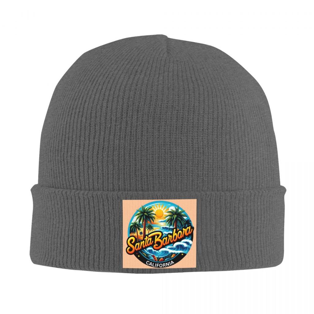 Santa Barbara California USA Warm Knitted Cap Fashion Bonnet Hat Autumn Winter Outdoor Beanies Hats for Unisex Womenx Adult