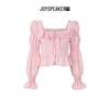 JOY SPEAKER French Square Neck Long Sleeve Blouse