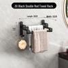 Punch-Free Multi-Bar Bathroom Towel Rack and Hanger Shelf