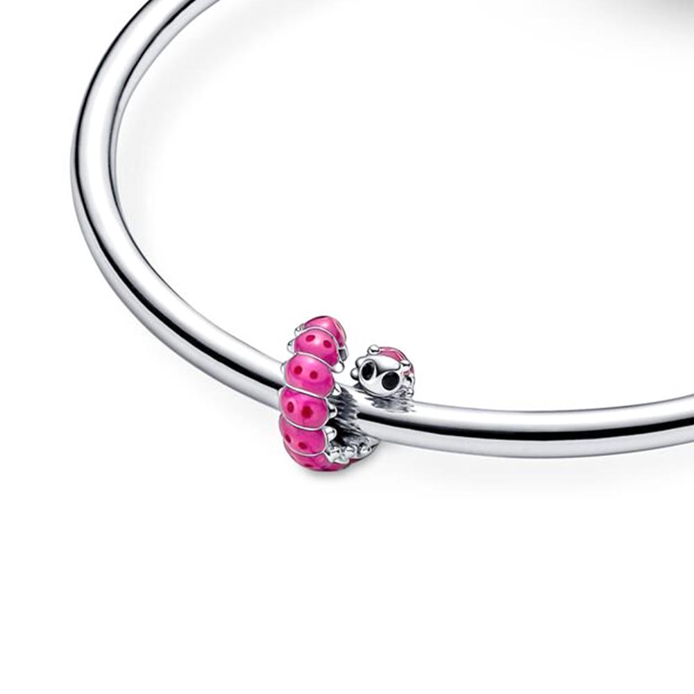 Sparkling Cute Panda Chick Sweet Twisted Larva Charm Beads S925 Silver Fit Original Bracelet DIY for Women Gift