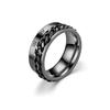 Titanium Steel Rotating Chain Ring for Men - European & American Retro Roman Numeral Design Jewelry