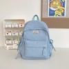 Schoolbag small fresh student schoolbag female Japanese cute solid color simple primary and secondary school student backpack leisure travel backpack