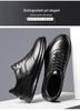 Men's Black Genuine Leather Soft Sole Lace-up Casual Breathable Business Shoes