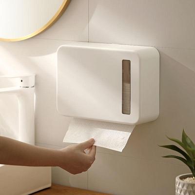 Punch-Free Wall-Mounted Tissue & Dryer Holder for Bathroom & Kitchen