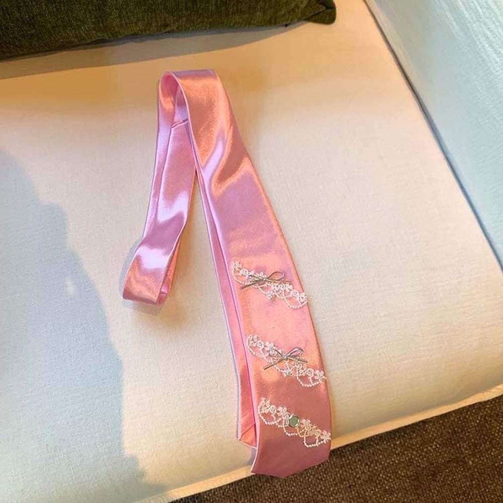 Multi-Use Satin Long Necktie Lace Narrow Long Scarf Korean Style Ribbon Bow Tie  Spicy Girl