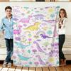 Colorful Dinosaur&Rainbow Flannel Blanket Soft Cozy Throws Napping Travel Use