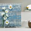 Daisy Floral Shower Curtain Set Printed Bathroom Curtain Spring & Summer Flowers Bath Curtain Durable Bathroom Decoration
