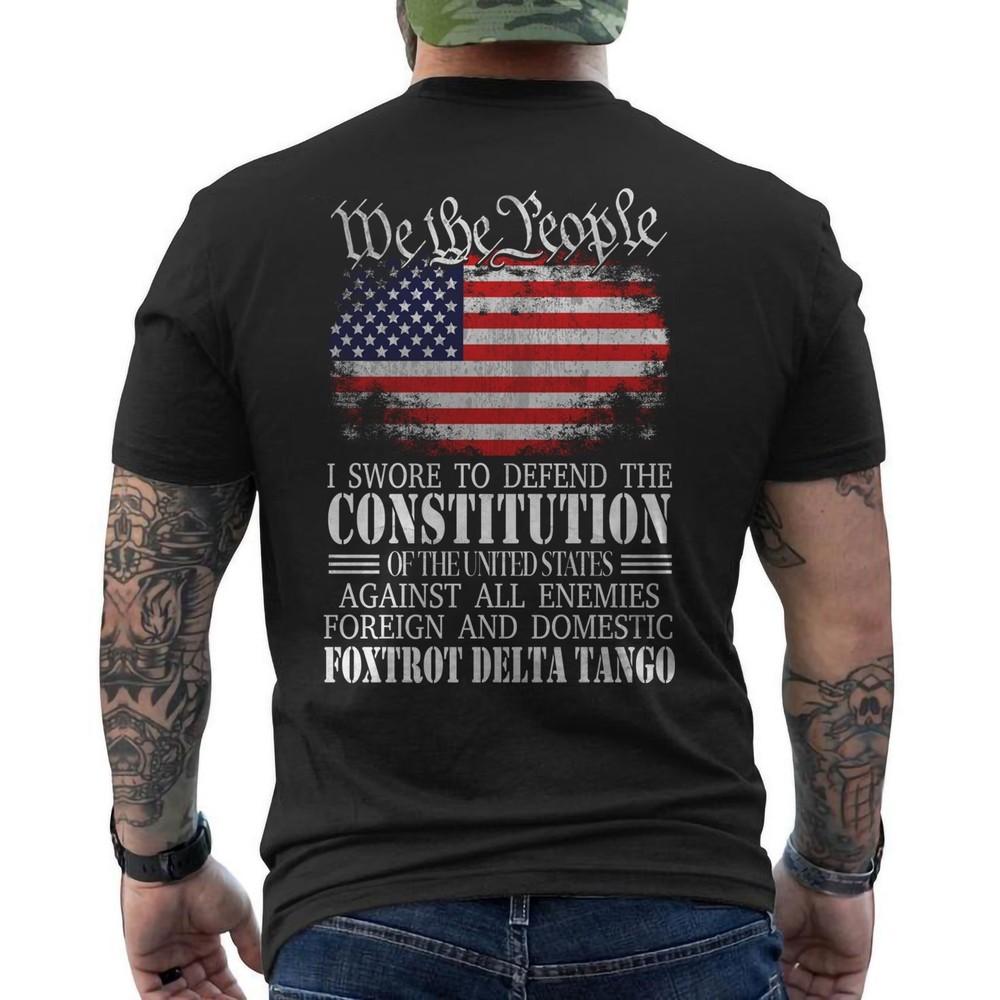 Veterans Against Trump Military Oath FDT Foxtrot Delta Tango Political ON BACK Unisex T-Shirt S