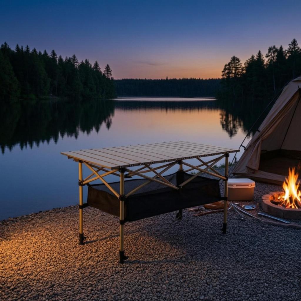 Compact Folding Camping Table Easy to Clean Furniture for Barbecues