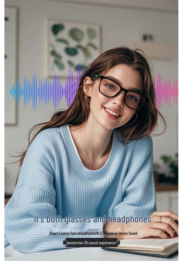 Bluetooth Smart Glasses: Polarized Sunglasses with Clip-on, Replaceable Prescription Lenses for Music, Calls, and Driving.
