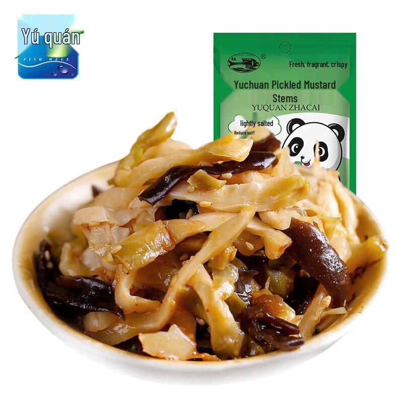 Yu Quan Pickled Mustard Tuber with Wood Ear, 80g (10-Pack)