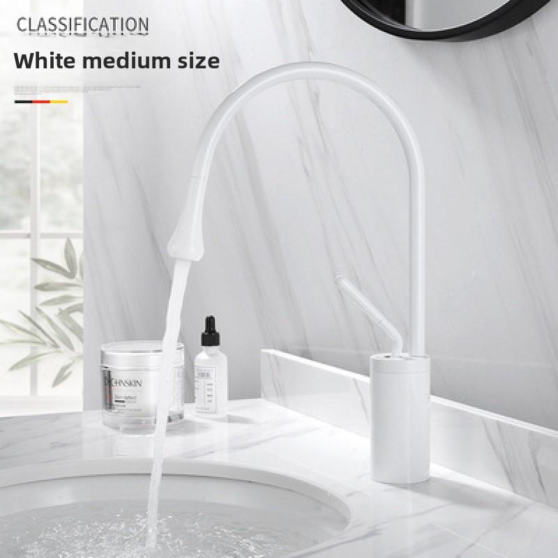 

Modern Basin Faucet Brushed Gold Black Silver Faucet Deck Mounted Basin Sink Tap Mixer Hot Cold Brass Tap for Bathroom