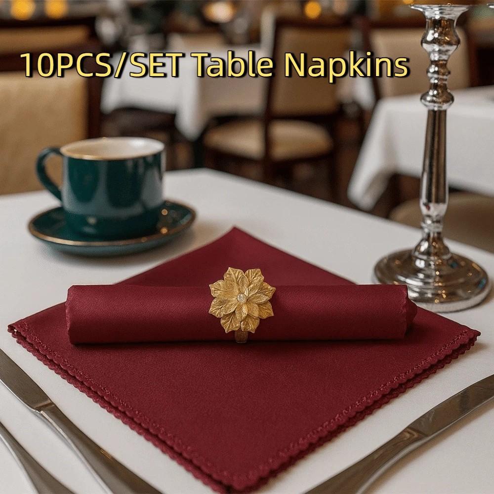 10pcs Smooth Texture Table Napkins Washable Cloth Napkins Table Decoration Napkins Restaurant Use