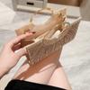 Women's Glitter Pleated Evening Clutch Bag, Shiny Elegant Handbag for Wedding Party, Lightweight Small Festival Purse