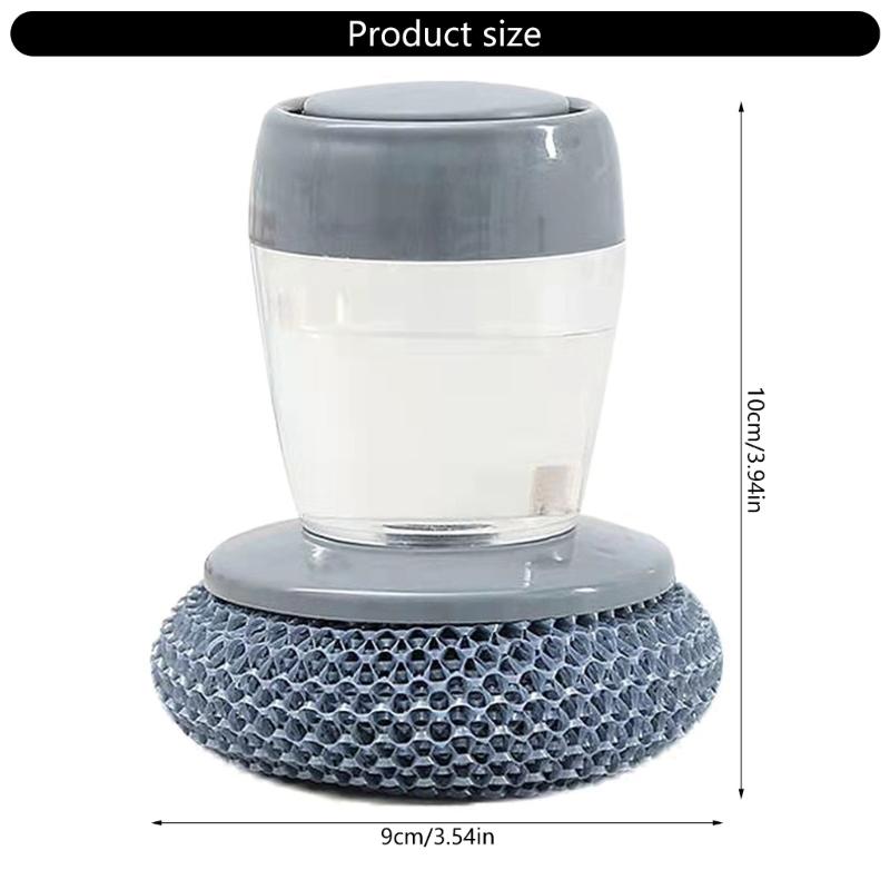 Durability Pots Cleaning Brush with Soap Detergent Dispenser,Gentle on NonStick Cookware, for Home Restaurant Use