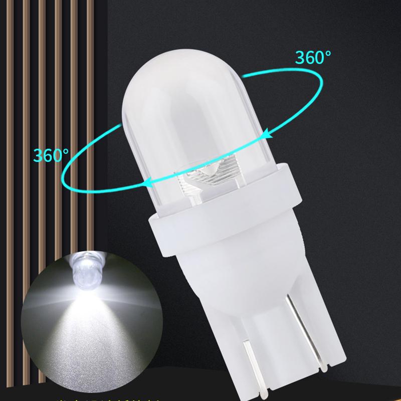 10pcs Car T10 LED Light Lamp 12V White Bulbs Auto Clearance Lamp Instrument Light Reading Lights Taillight License Plate Light