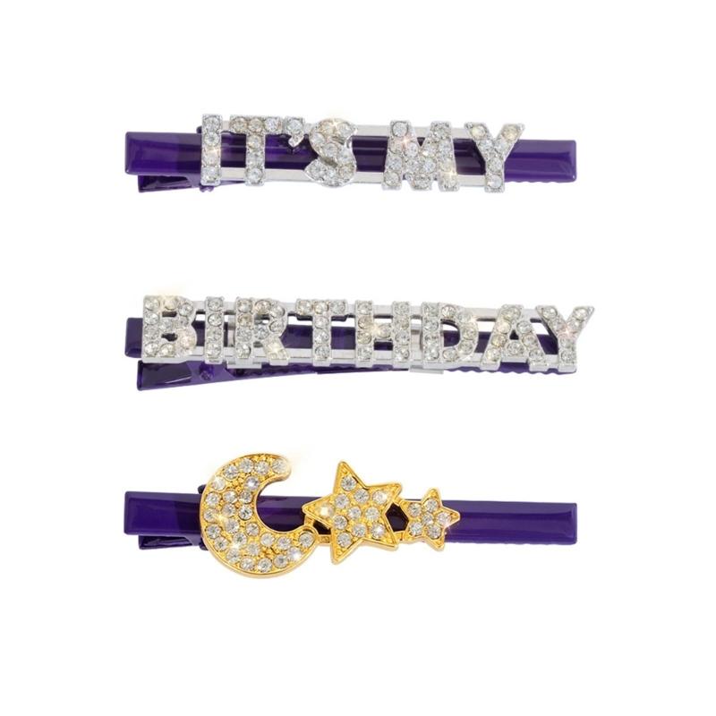 

3PCS Elegant Hair Clip with Sparkling Rhinestones Strong Hold Bang Barrettes For Adult Kids Party Gathering Hairstyle 1