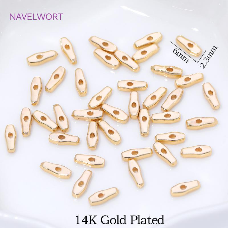 

18K Gold Plated Irregular Spacer Beads For Jewelry Making,Spacer Bar For Jewelry Making,Beads Separator,DIY Accessories 10 Pieces