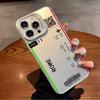 Italy Plane Travel Ticket Phone Case For iPhone 16 15 14 13 12 11 Plus Pro Max Multicolor Aurora Laser Shockproof Funda Cover