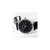 BUREI Men's Analog Watch Black Leather Waterproof Simple Design Silver Shell Timepiece