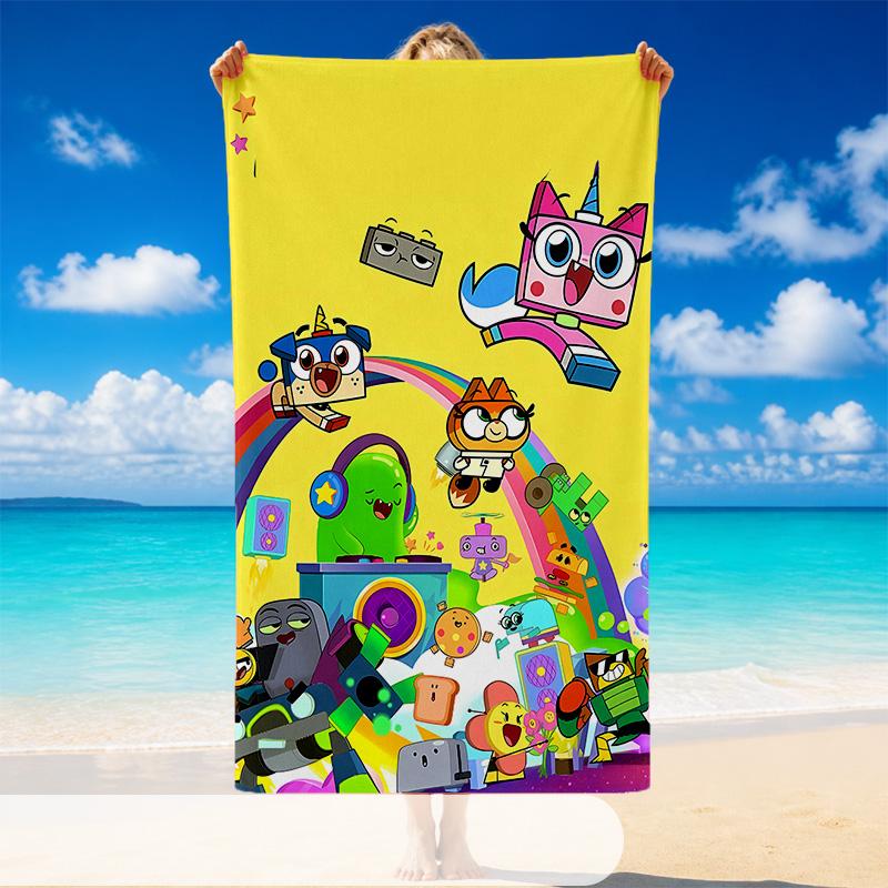 Quick Dry Beach Towel Unikitty Pattern, Lightweight Absorbent Towel for Pool Beach Vacation Use