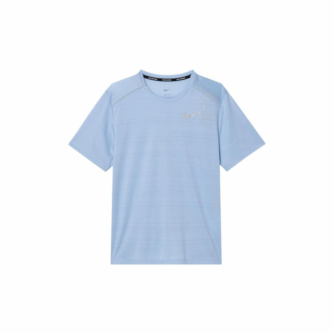 

Nike Logo Print Pullover Running Short-Sleeve T-Shirt for Men in Blue S