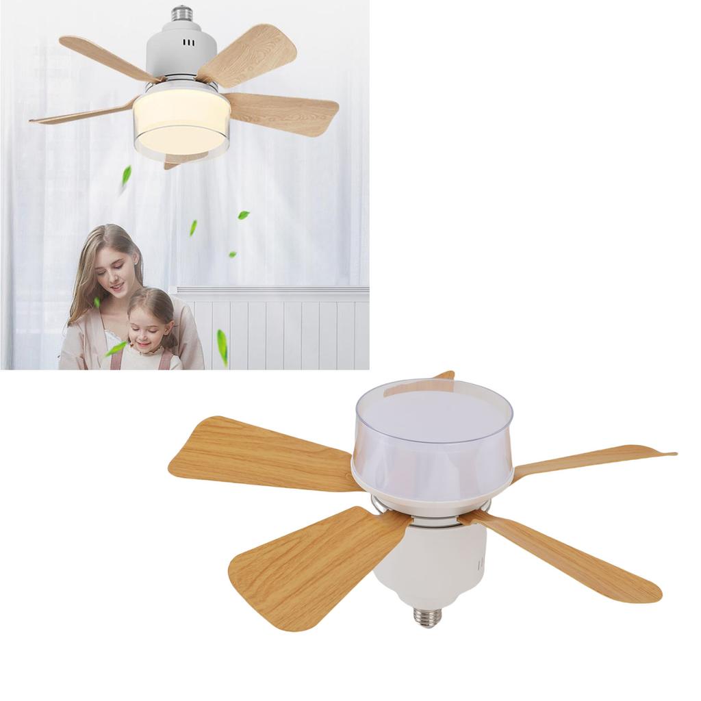 Socket Ceiling Fan Light with Remote Dimmable Small Ceiling Fan 3 Colors Easy Install Screw In E26 E27 Base for Bedroom Living Room Kitchen Garage