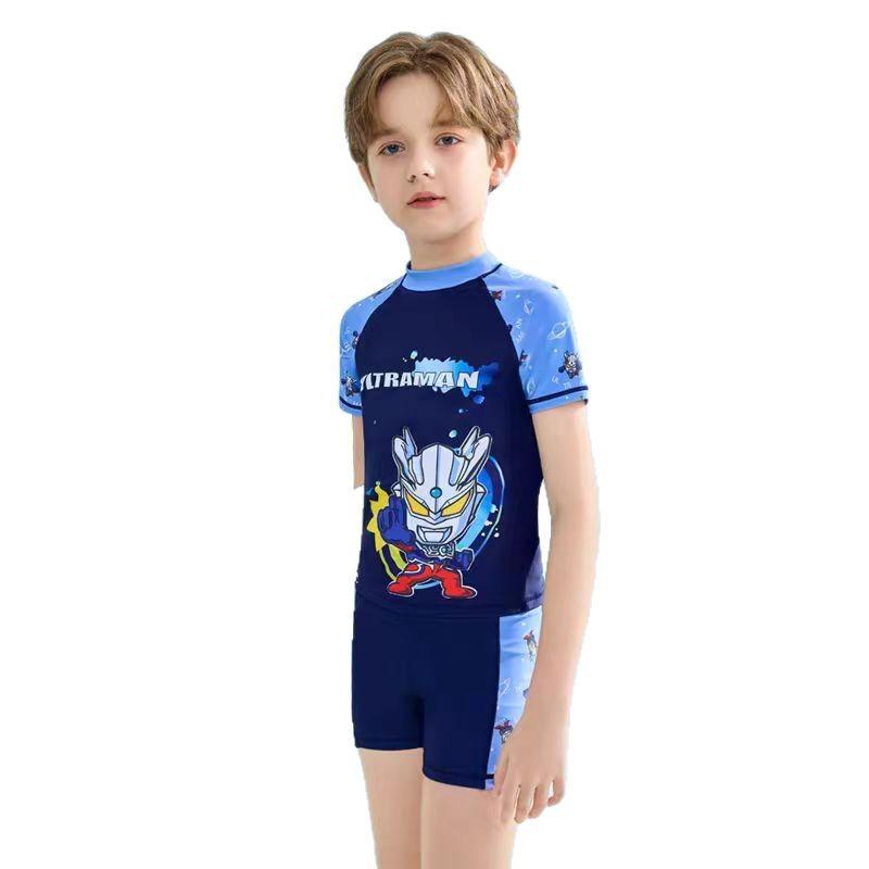 Children's Swimsuit Boys Split Boys Swimsuit Medium and Older Children's Sunscreen Set Swimsuit