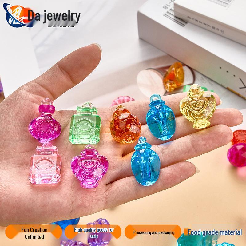 Children's Gem Crystal Perfume Bottle Ornament - DIY Cartoon Pendant