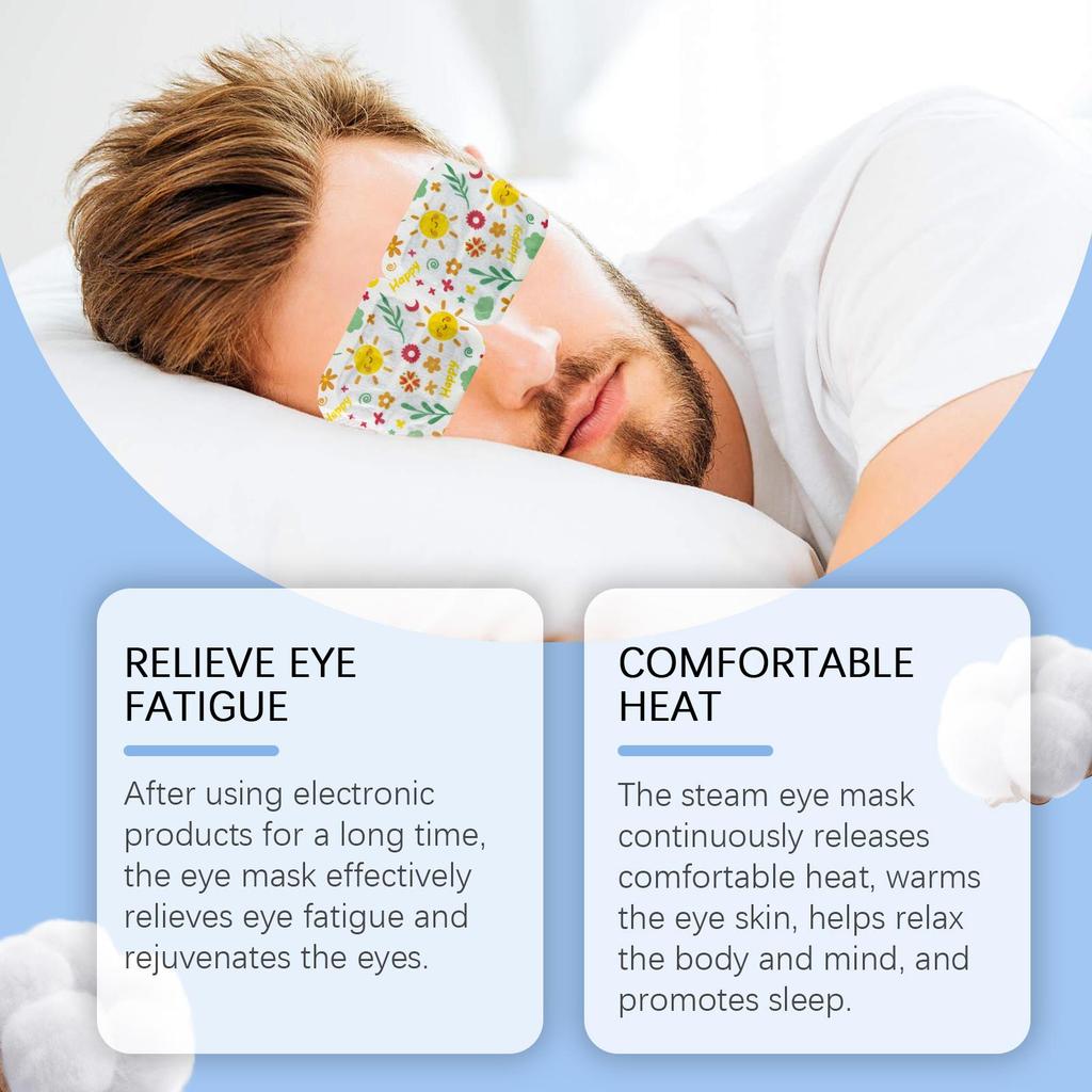 WIIEEY Sleep Steam Eye Mask Gentle Hot Compress Relieves Eyestrain Enhances Sleep QualityDaily Use