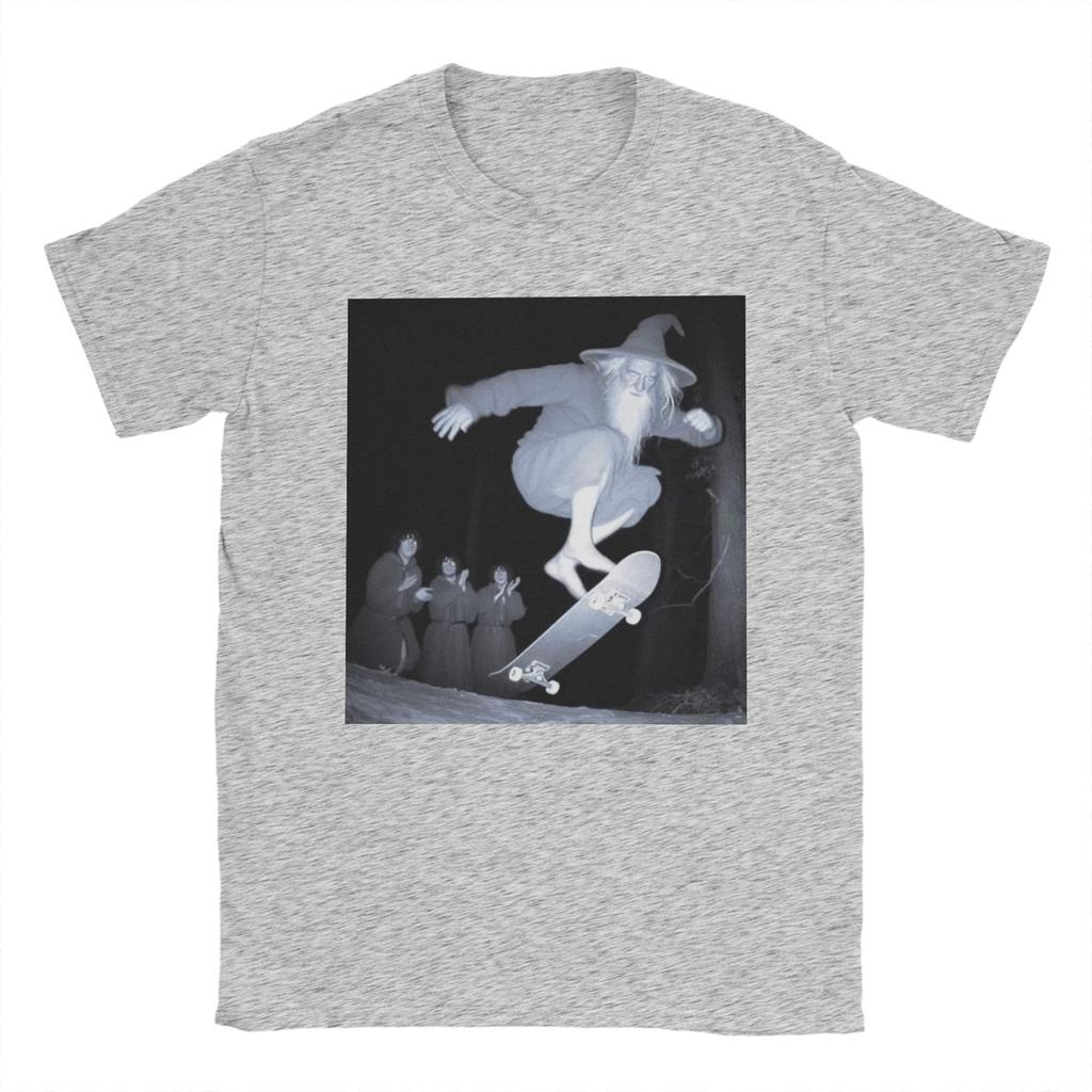 Men Gandalfs Doing A Kickflip On A Skateboard T Shirts L-Lords Of The R-Rings Cotton Clothes Round Collar Tees Summer T-Shirt