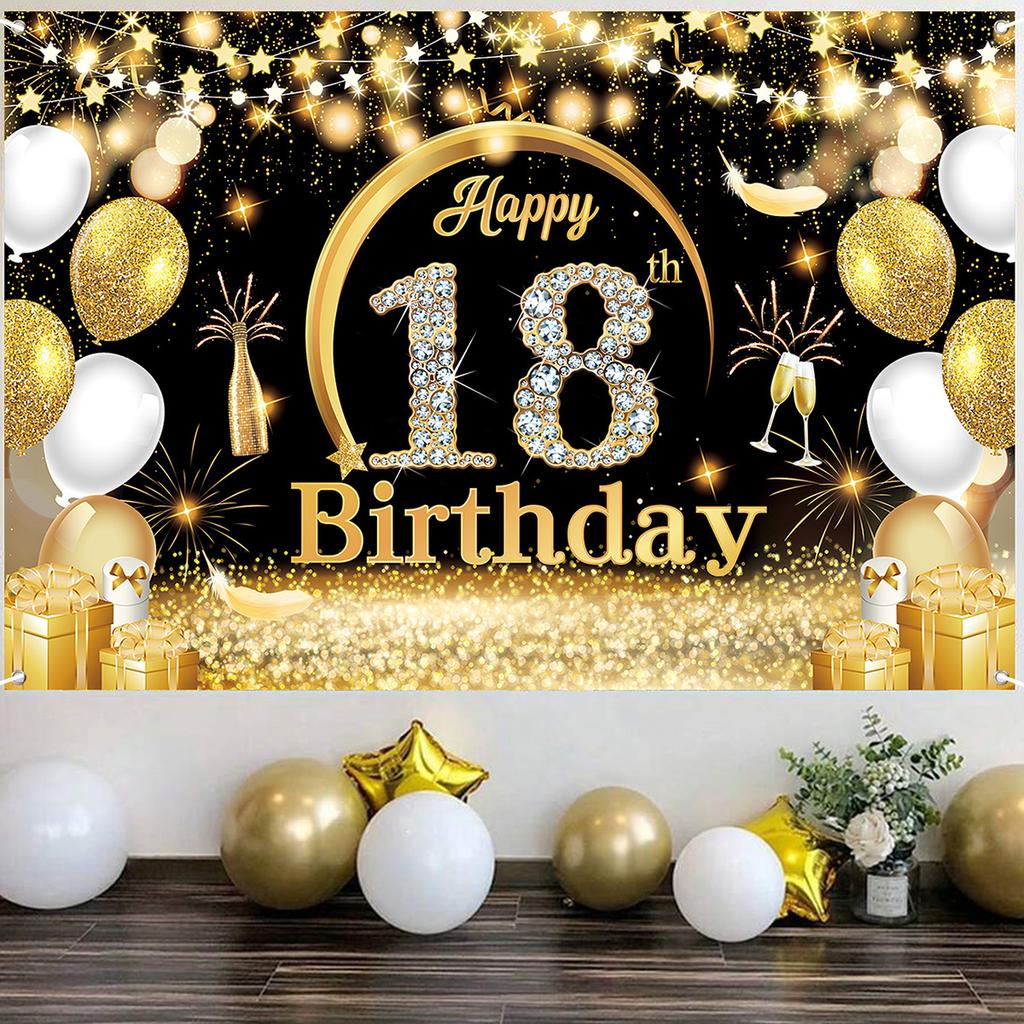 Happy 18th 70th Birthday Party Banner Photography Backdrop 18 70 Years Old Birthday Decorations Supplies Background Banner Photo