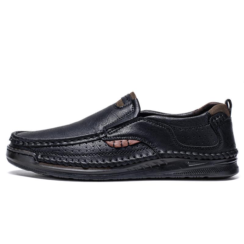 Pantofi Casual din Piele Mărime Mare pentru Bărbați Pantofi din Piele cu Talpă Moale pentru Conducere Leneșă Acoperire Picior Piele Naturală Mocasini pentru Tată